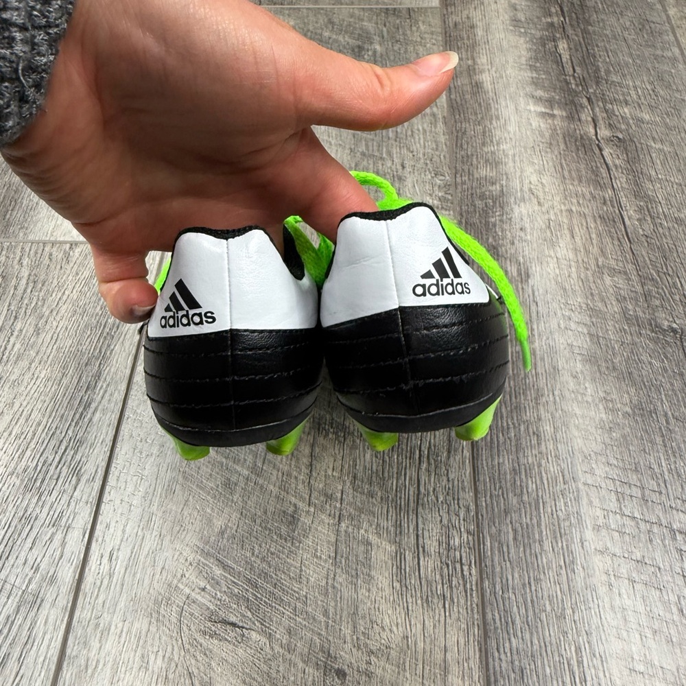 Adidas Kids Black/Green Soccer Cleats - Picture 7 of 9